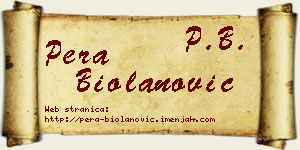 Pera Biolanović vizit kartica